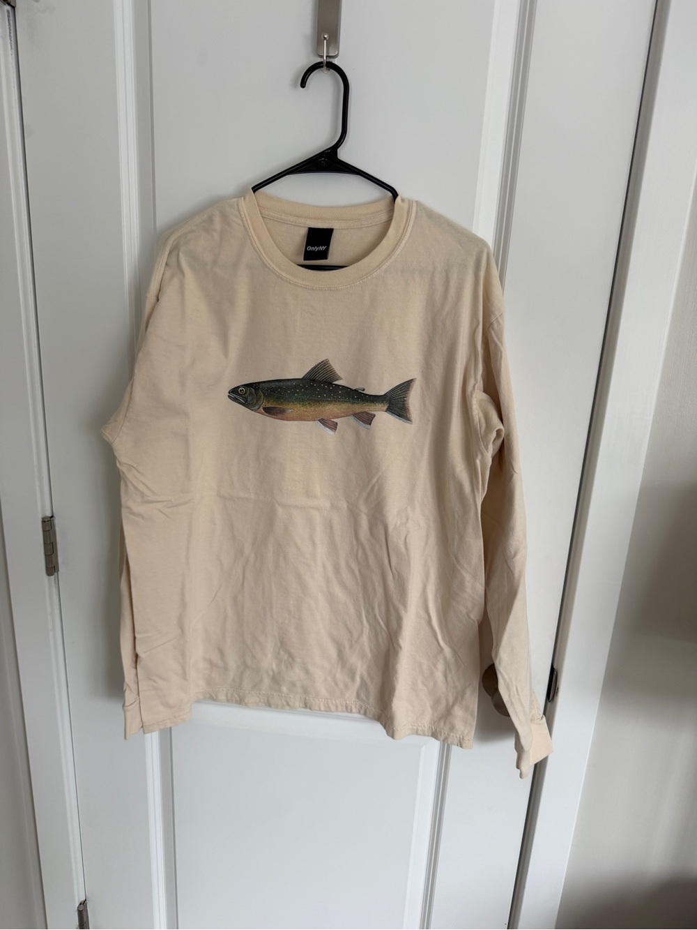 Coastal Fish Graphic Long-Sleeve Tee - Beige